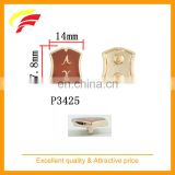 gold metal badge , zinc alloy label buckle, metal plate for garment