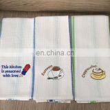 100% cotton waffle embroidery kitchen towel set