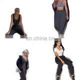 2020 Women Baggy Gray Sports Trousers Wide Leg Oversized Streetwear Joggers High Waisted Sweatpants thumbnail-2
