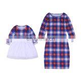 Mother Daughter Dresses Matching Outfits Moms And Girls Clothes Long Sleeve Plaid Family Dress (this Link for Kids) thumbnail-5