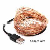 Home Decoration 100Leds/10Meters USB Rechargeable Copper Wire Led String Lights thumbnail-5