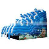 Big Blue Wave Inflatable Dolphin Water Park Slide For Swimming Pool thumbnail-1