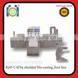 RJ45 CAT6A Tooless STP Shielded Keystone Jack