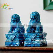 One Pair Antique Reproduction Ceramic Foo Dog Foo Lion In Stock
