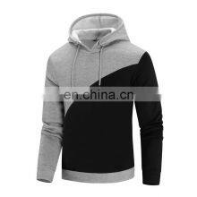 Wholesale Custom Men's Hooded Sweater Casual and Comfortable Loose Long Sleeve Splicing Personality Movement Sweater thumbnail-4