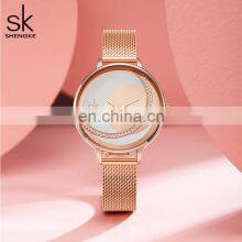 SHENGKE Dazzling Dial Alloy Watches Woman Black Mesh Belt Alloy Waterproof Ladies Wholesale Watches K0088L Reloj Para Mujer thumbnail-3