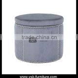 OT-103 American Deisgn Round Shape Fabric Ottoman Design thumbnail-1