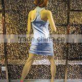 2016 Summer Hot Drilled and Beads Short Denim Dresses for Women thumbnail-5