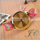 New Fashion Cute Handcrafted Woven Quartz Watch, Fabric Women Geneva Watches thumbnail-3