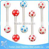 Newest Promotional Piercing Factory OEM Poker Printed Unique Tongue Rings thumbnail-1