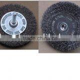 Circular wire brush-crimped wire with shank