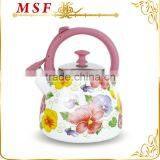 Vivid Flower Pattern Decal Exterior Enamelled Kettles thumbnail-1