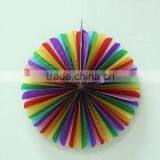 Raibow Tissue Paper Fan for Party Wedding Decorations thumbnail-1