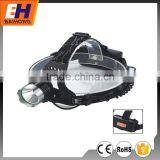 High Power LED Head Lamp Powered by 3xAAA Batteries and 1x18650 Rechargeable Battery, 300lm, 100% Bright, 50% Bright, Strobe