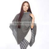Women Hooded Wool Poncho
