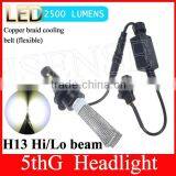 Factory Price 5th Generation 2500 Lumen 40w /set 24v 12v Fanless H13 Car Led Headlight thumbnail-1