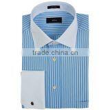 Men's Long Sleeve Cotton Shirt Black and White Shirt thumbnail-1