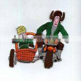 Motor Bicycle Embroidery Frabic Cut Along the Contour thumbnail-1