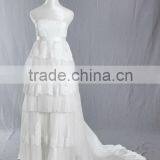 Strapless Empire Waist Tiered Lace & Pleated Silk Organza A-line Maternity Gown 2013 With Detachable Chapel Train WY0039-1 thumbnail-1