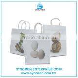 Recycled Low Cost Custom Gift Shopping White Brown Craft Kraft Paper Bag With Logo Print thumbnail-5