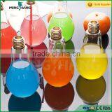 200ml Lamp Bulb Shape Glass Beverage Bottle With Straw thumbnail-3