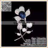 Antique Ruby Red Diamond Rhinestone Lillies Flower Brooch Pin thumbnail-2