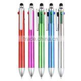 Multi- color ball point pen with touch screen stylus on top for promotion gifts