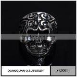 New Arrival Stainless Steel Skull Biker Ring/Motorcycle Piston Ring Design For Men thumbnail-6