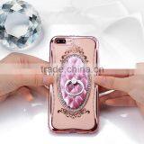 Hot New for IPhone 7 Plus Luxury Diamond Case Electroplating TPU Case With Rhinestones & Ring Holder thumbnail-5