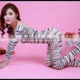 CK06302x Sexy Lace Transparent Long-sleeved Zebra Lingeries Bodystocking thumbnail-4