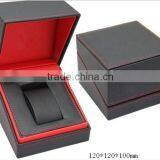 Black Color Leather Watch Box Decorated in Red Leather