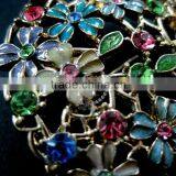 45mm Big Epoxy Colorful Flowers Crystal Round Filigree Victorian Fashion Women Brooch Jewelry 6520001 thumbnail-3