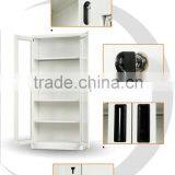 Modern Steel Bookcase Cabinet With 2 Swing Glass Door thumbnail-4