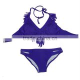 New Fashion Dark Purple Strap Fringe Tassel Bikini Women Sexi Hot Girls Bikini