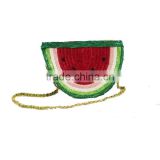 Hot Fruit Shaped Watermelon Beach Sling Bags |Straw Small Cross-body Clutch Shoulder Bags (LCHJW2)