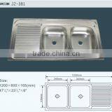 Layon Stainless Steel Kitchen Sink Double Bowl Sink With Board thumbnail-2