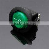 Green Neon 3 Pin 4.8mm Terminals 12V 16A Universal LED Illuminated Car Button Lights ON/OFF Round Rocker Switch Dash Boat Van thumbnail-2
