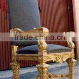 Spanish Style Vintage Chair Solid Wood Hand Carved Antique Style thumbnail-1