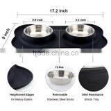 Stainless Steel Dog Bowl With No Spill Non-Skid Silicone Mat thumbnail-2