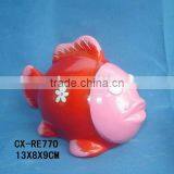 Ceramic Red Fish Coin Bank thumbnail-1