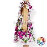 Wholesale Girls Boutique Flower Ruffle Summer Dresses Organic Cotton Lace 2016 Dress Fashion Design thumbnail-3
