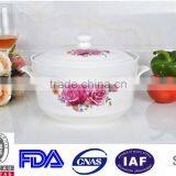 8" Porcelain Microwave Cooking Pot With Porcelain Lid thumbnail-2