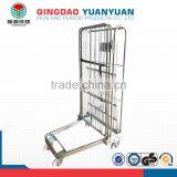 Wholesale 3 Sided Logistics Roll Pallet Trolley Metal Storage Container Rolling Cage Cart thumbnail-2
