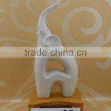 Pure White Ceramic Elephant Figurine for Home Decoration thumbnail-1