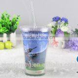 16oz Double Wall With Lid And Straw 16oz Paper Insert Tumbler thumbnail-2