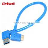 USB 3.0 A 90 Degree Right Angle Male to Micro B Male 90 Degree Left Angle Short Cable thumbnail-2