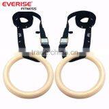 Wooden Gymnastic Rings With Gym Wrist Straps and Adjustable Strap Buckle for Crossfit thumbnail-6