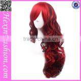 Newest Red Mixed Black Body Wave Cosplay Wig Wholesale thumbnail-4