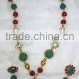 Gold Plated Pearl Beads Pendant Necklace EARRING Set thumbnail-2