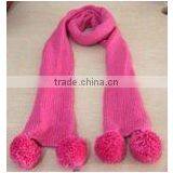 Hot Pink Scarf With Ball thumbnail-1